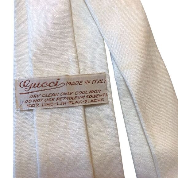 Vintage Gucci Linen Neck Tie - Picture 4 of 4